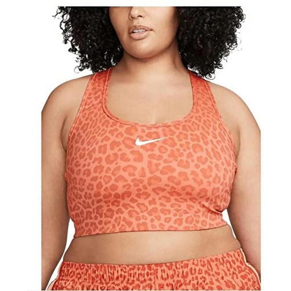 Nike Womens Plus Size Swoosh Non-Padded Racerback Sports Bra (1X) Orange Camo